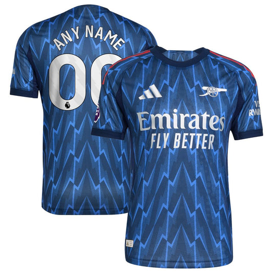 Arsenal adidas 2025/26 Away Authentic Custom Jersey - Blue
