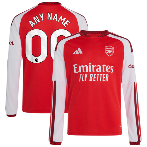 Arsenal adidas Youth 2026/27 Home Replica Custom Long Sleeve Jersey - Red
