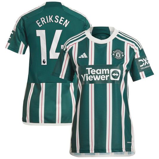 Christian Eriksen Manchester United adidas Women's 2023/24 Away Replica Player Jersey - Green