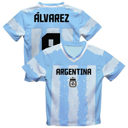 Julián Álvarez Argentina National Team Vive La Fete  Football Jersey - Light Blue