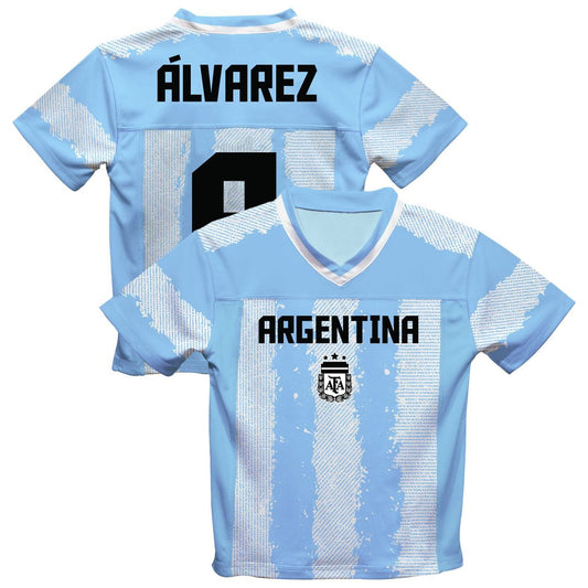 Julián Álvarez Argentina National Team Vive La Fete  Football Jersey - Light Blue