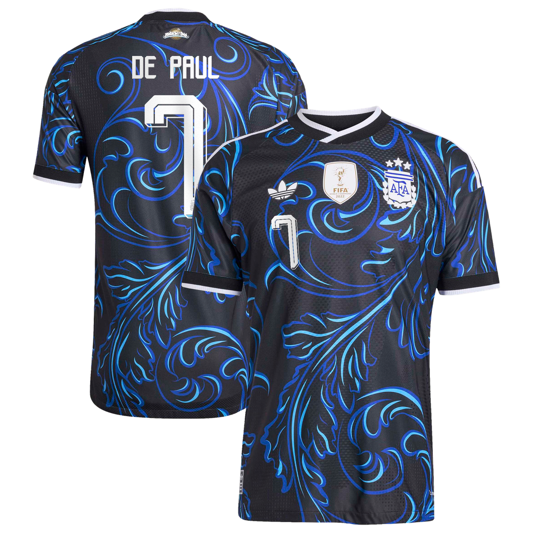Rodrigo De Paul Argentina National Team adidas 2026 Away On-Field Authentic Jersey - Black