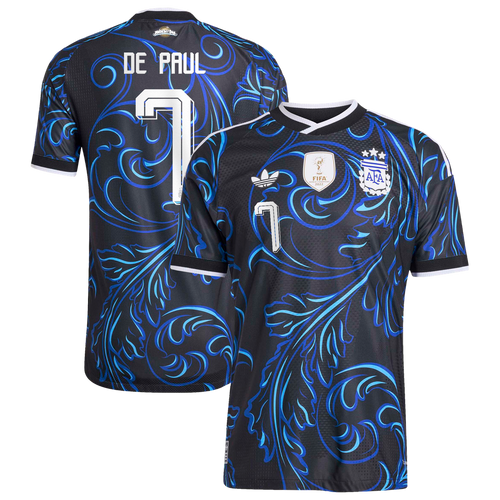 Rodrigo De Paul Argentina National Team adidas 2026 Away On-Field Authentic Jersey - Black