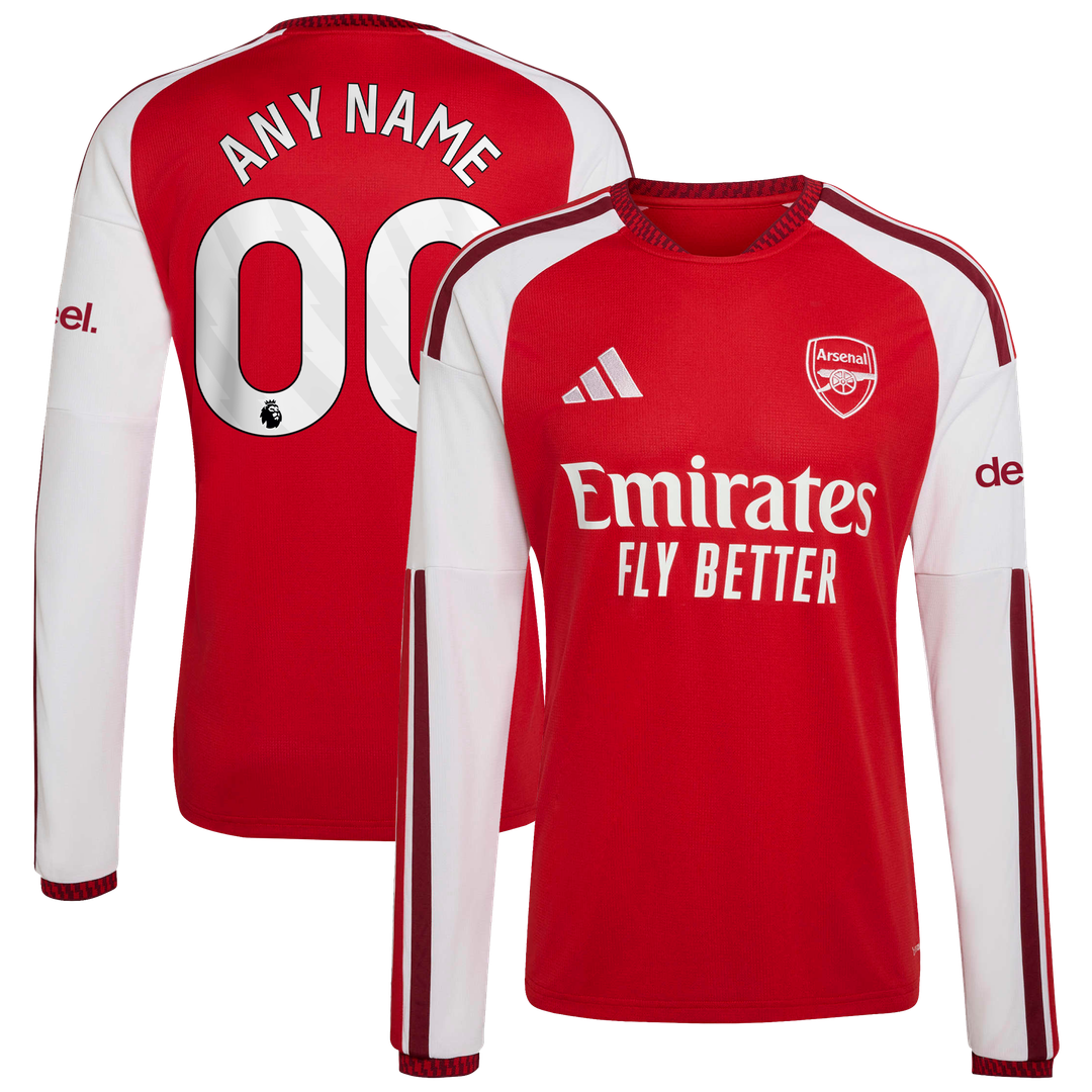 Arsenal adidas 2026/27 Home Replica Custom Long Sleeve Jersey - Red