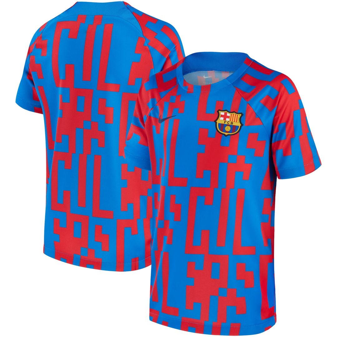 Barcelona Nike 2022/23 Pre-Match Top - Blue