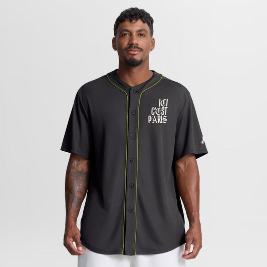 Paris Saint-Germain Fanatics Oversized Baseball Jersey - Charcoal