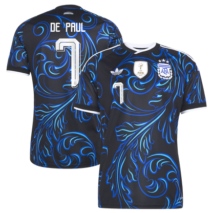 Rodrigo De Paul Argentina National Team adidas 2026 Away Replica Jersey - Black