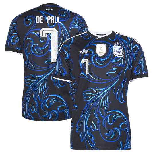 Rodrigo De Paul Argentina National Team adidas 2026 Away Replica Jersey - Black