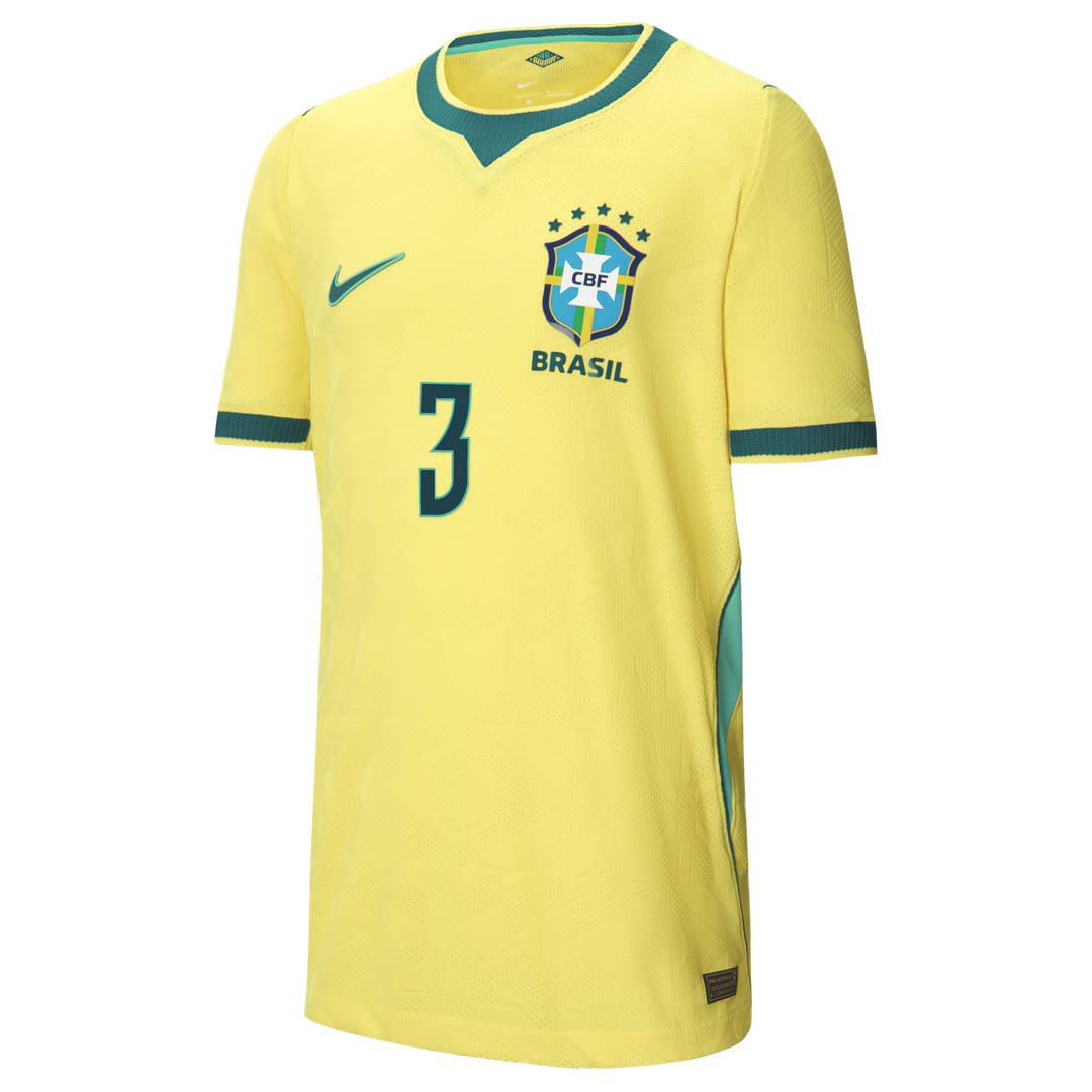 Gabriel Magalhães Brazil National Team Nike Youth 2026 Home Match Authentic Jersey - Yellow
