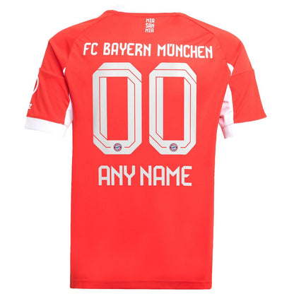 Bayern Munich adidas Youth 2025/26 Home Replica Custom Jersey - Red