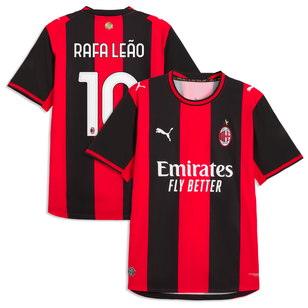 Rafael Leão AC Milan Puma 2026/27 Home On-Field Authentic Jersey - Black/Red
