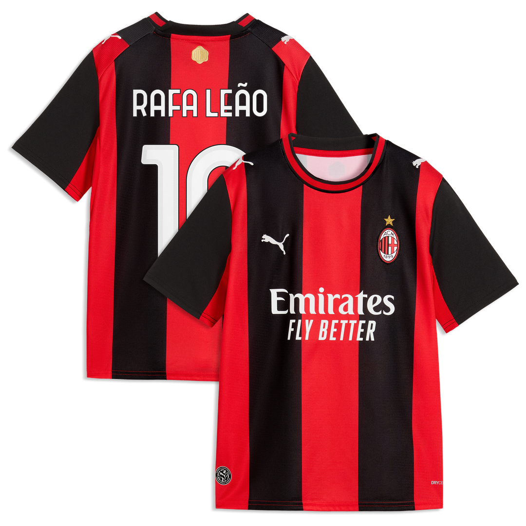 Rafael Leão AC Milan Puma Youth 2026/27 Home Replica Jersey - Black/Red