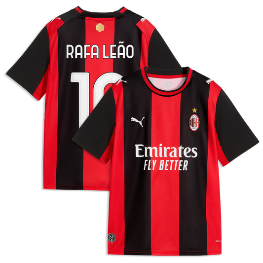 Rafael Leão AC Milan Puma Youth 2026/27 Home Replica Jersey - Black/Red