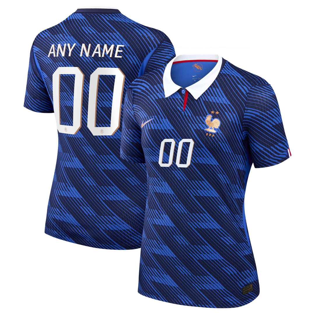 France National Team Nike Women's 2026 Home Match Authentic Custom Jersey - Blue