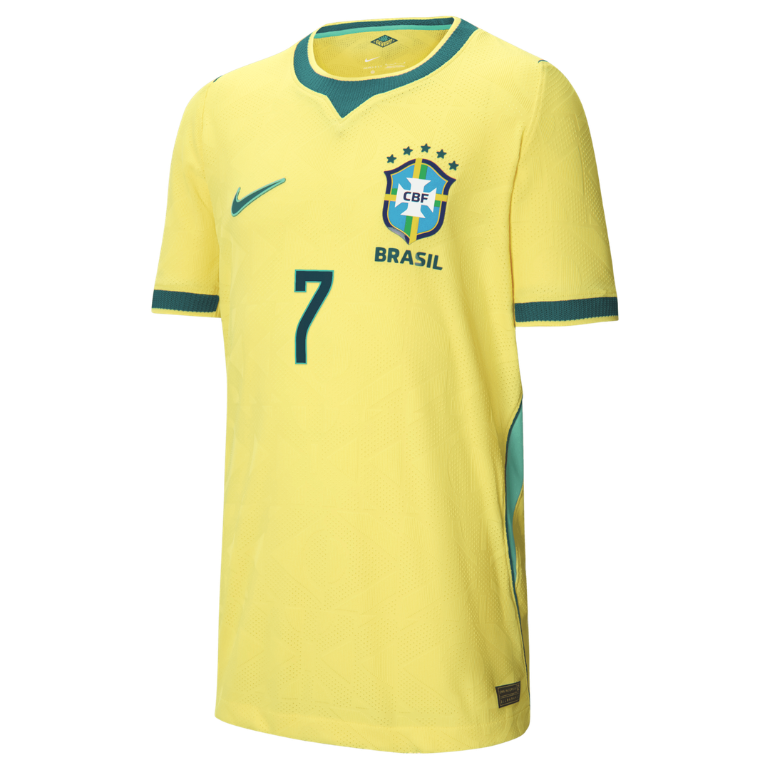 Vini Jr. Brazil National Team Nike Youth 2026 Home Match Authentic Jersey - Yellow
