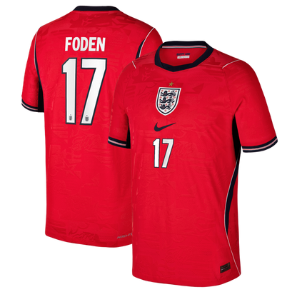 Phil Foden England National Team Nike Youth 2026 Away Match Authentic Jersey - Red