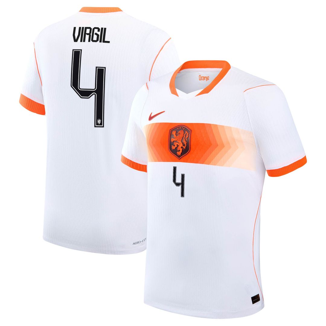 Virgil van Dijk Netherlands National Team Nike 2026 Away Match Authentic Jersey - White