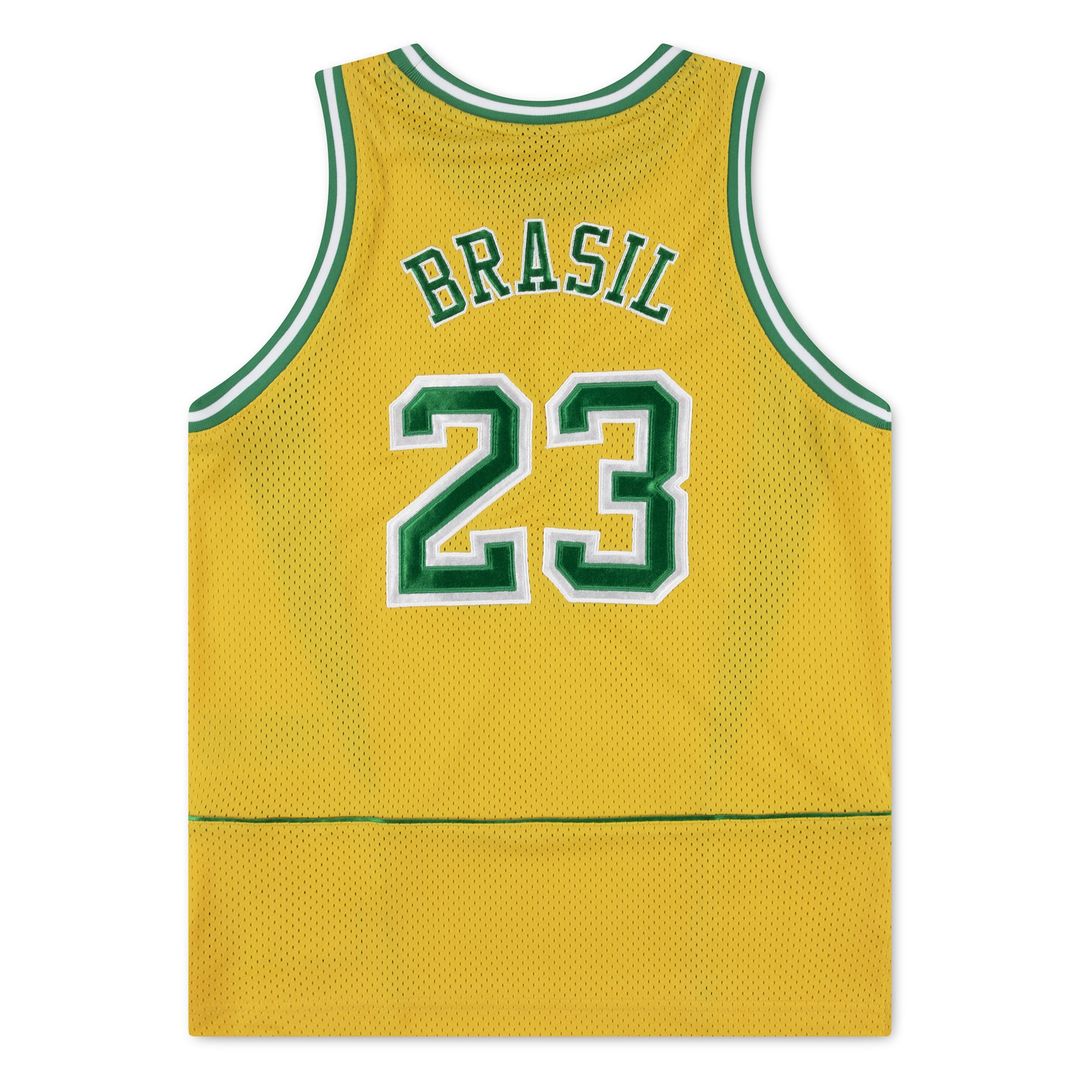 Brazil National Team Jordan Brand Youth Mesh Basketball Fashion Jersey - Yellow