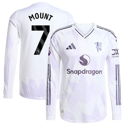 Mason Mount Manchester United adidas 2025/26 Away Authentic Long Sleeve Player Jersey - White