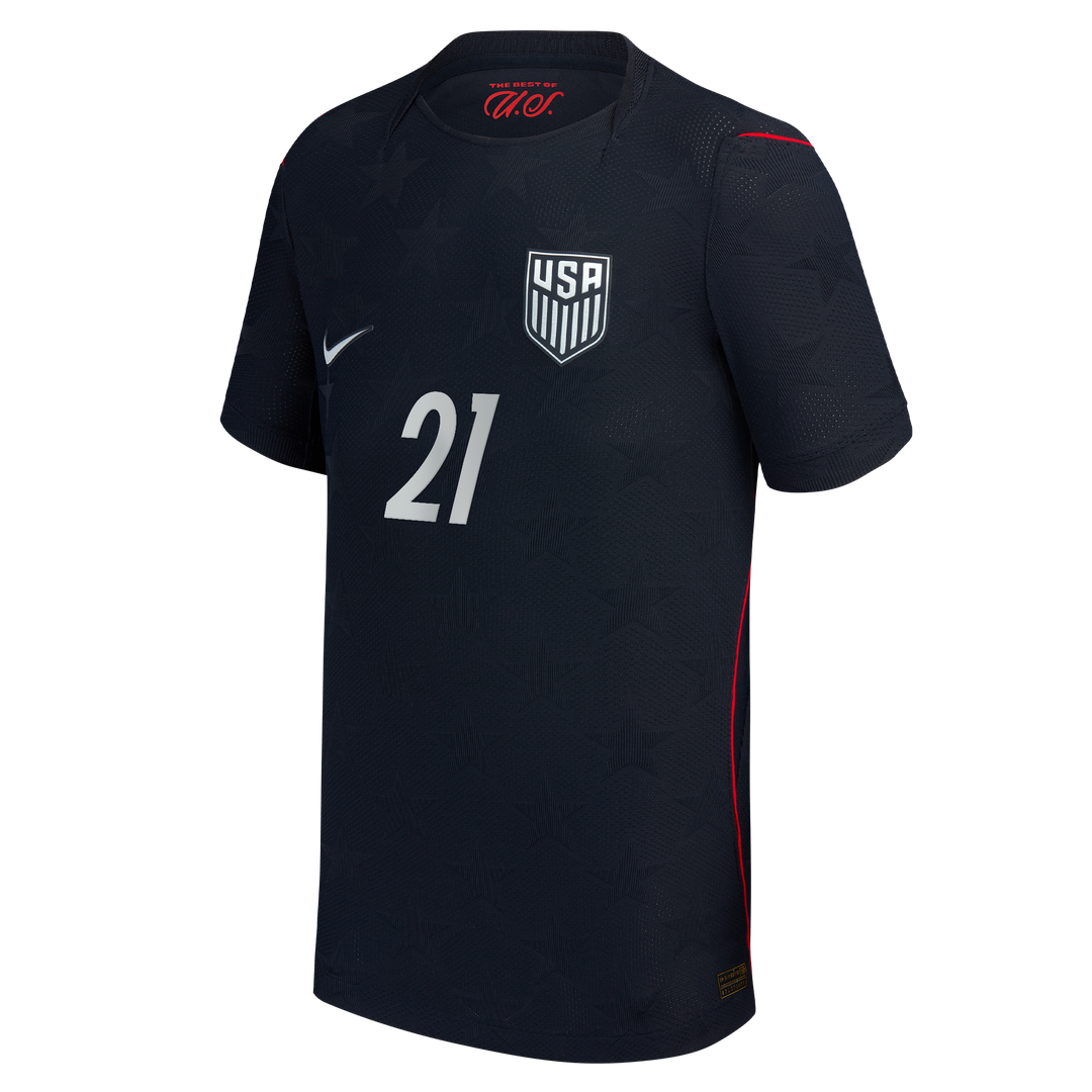 Timothy Weah USMNT Nike Youth 2026 Away Match Authentic Jersey - Blue
