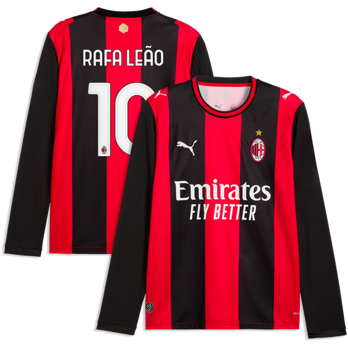 Rafael Leão AC Milan Puma 2026/27 Home Replica Long Sleeve Jersey - Black/Red