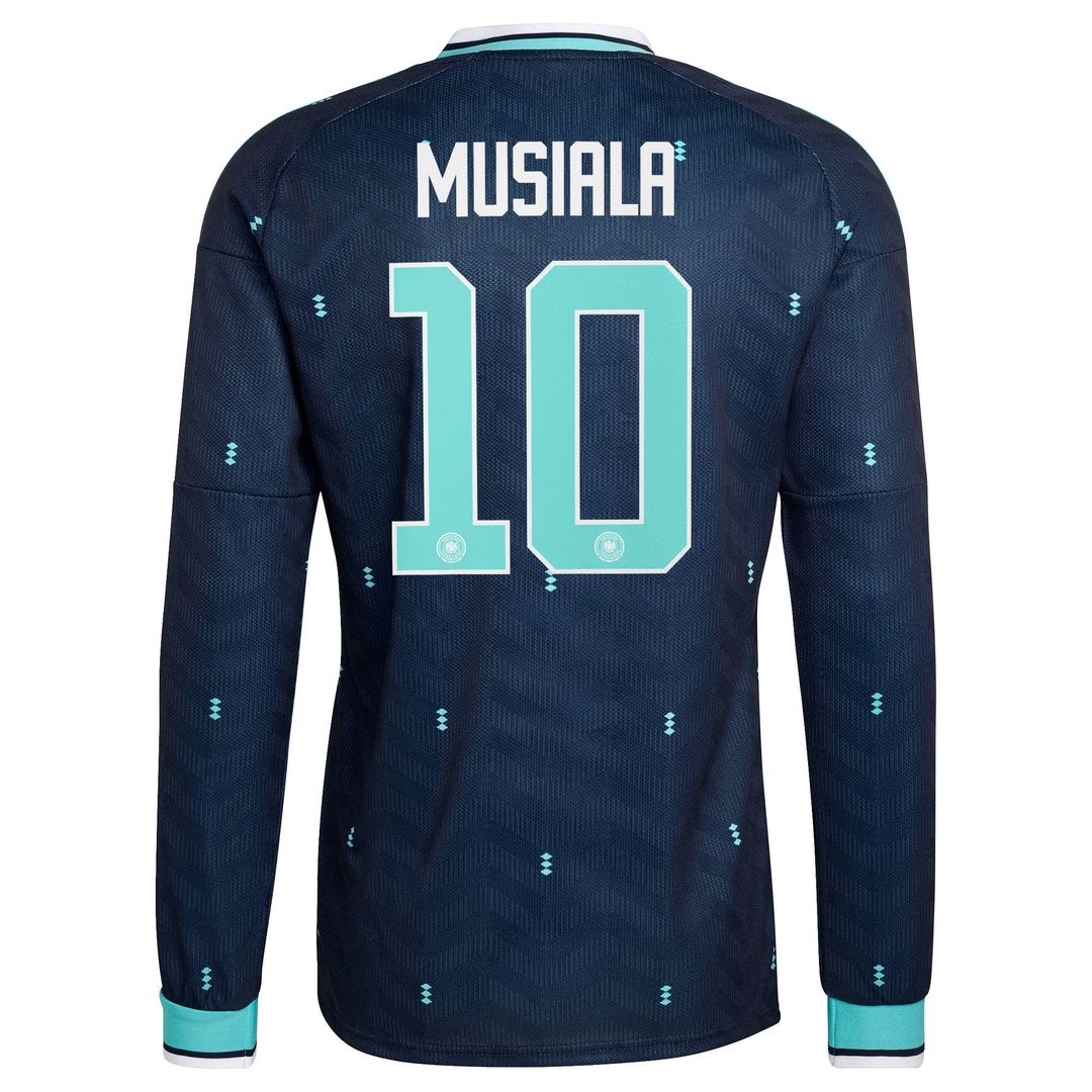 Jamal Musiala Germany National Team adidas 2026 Away Replica Long Sleeve Jersey - Navy