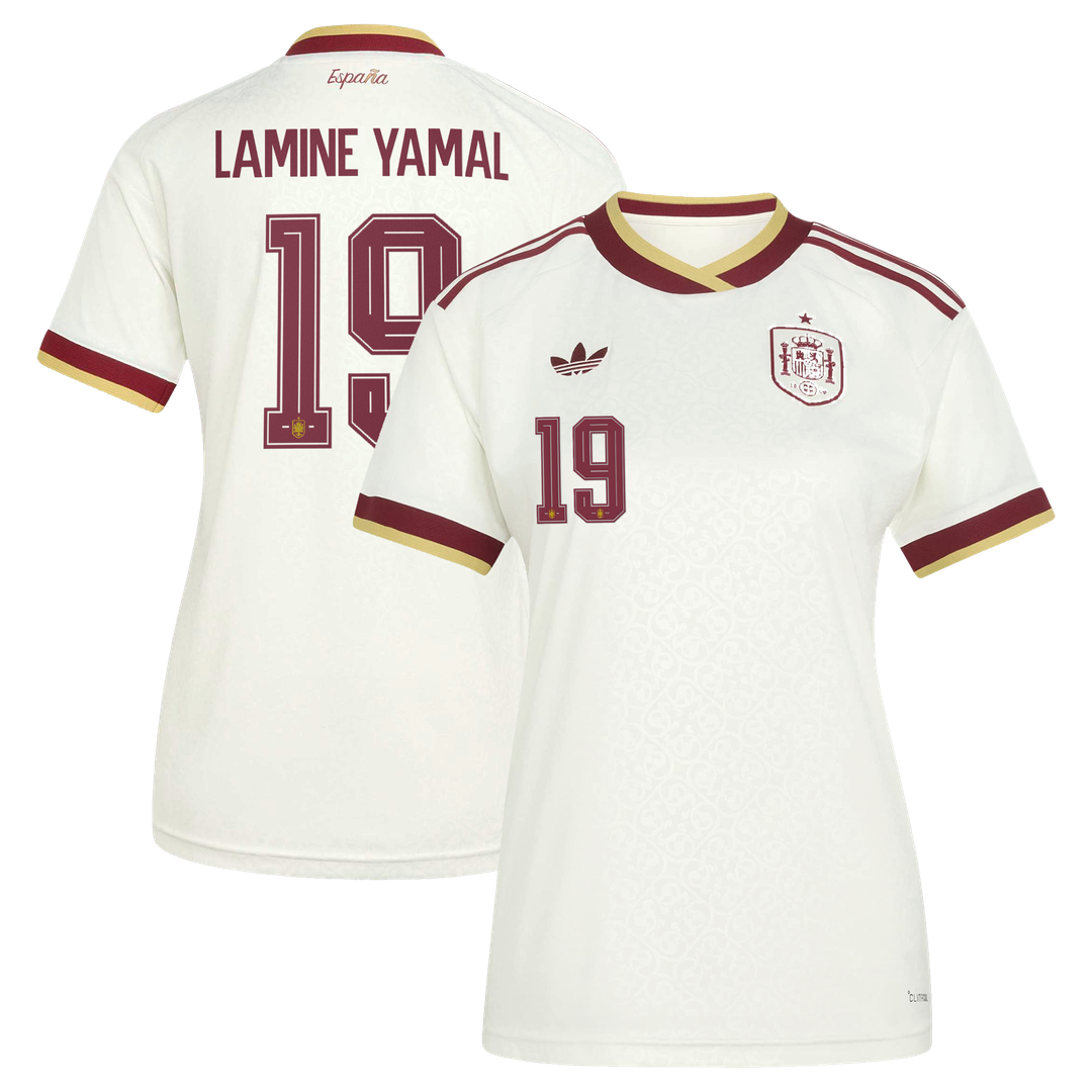 Lamine Yamal Spain National Team adidas Women's 2026 Away Replica Jersey - White