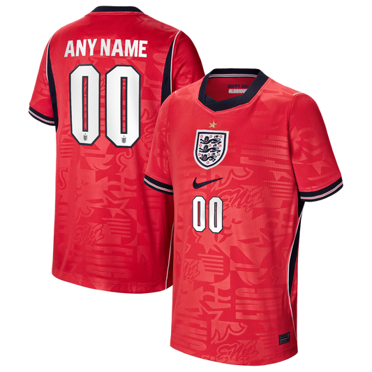 England National Team Nike Youth 2026 Away Stadium Replica Custom Jersey - Red