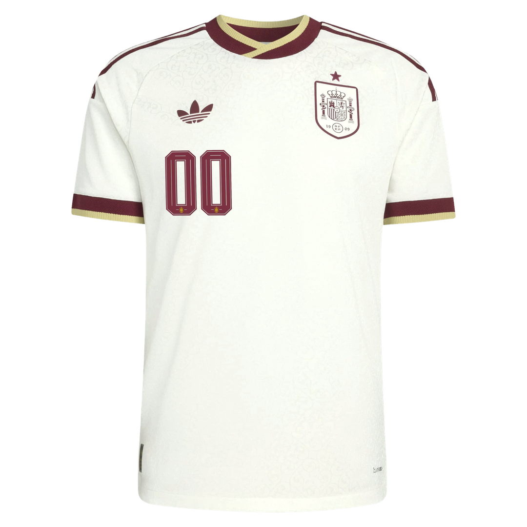 Spain National Team adidas 2026 Away On-Field Authentic Custom Jersey - White