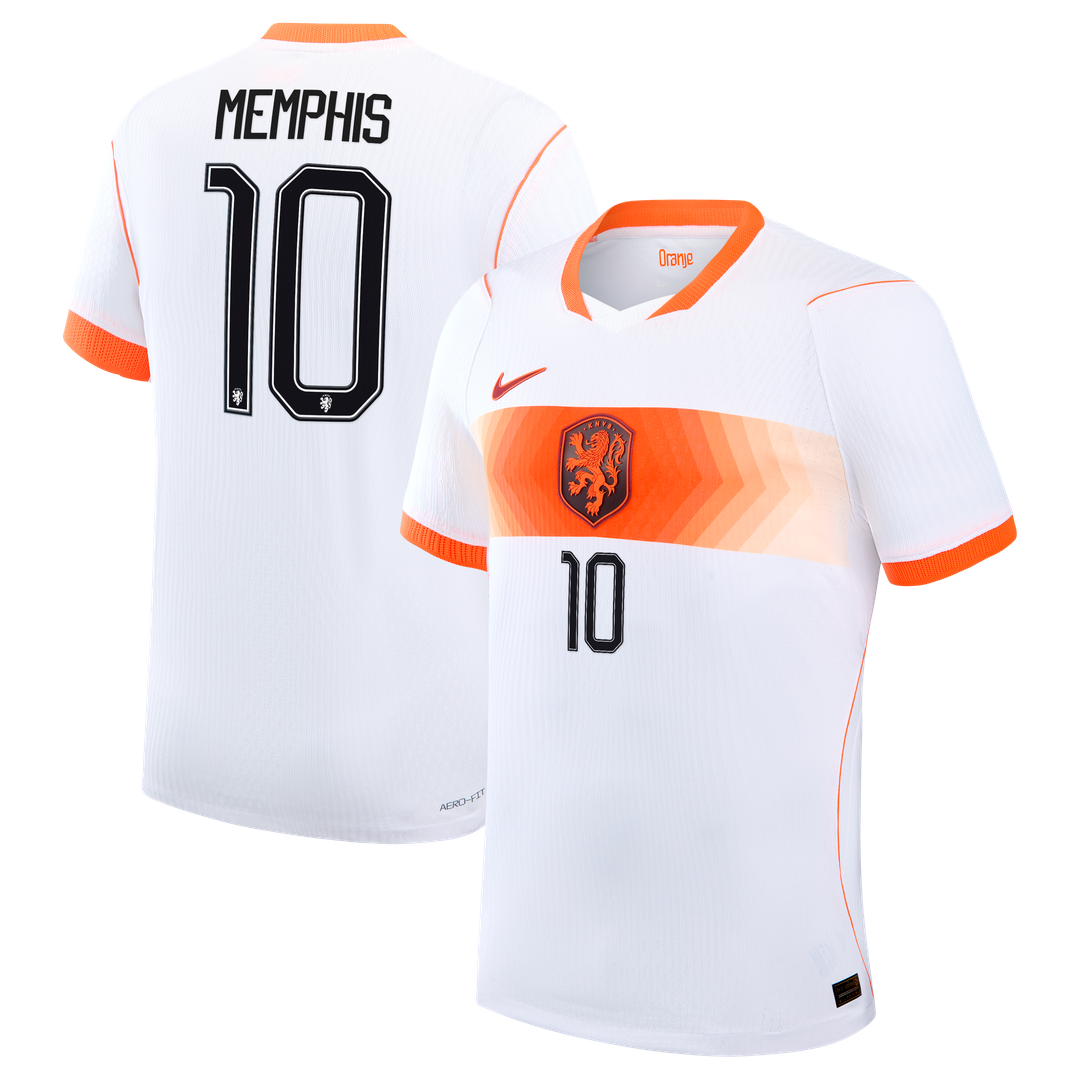 Memphis Depay Netherlands National Team Nike 2026 Away Match Authentic Jersey - White