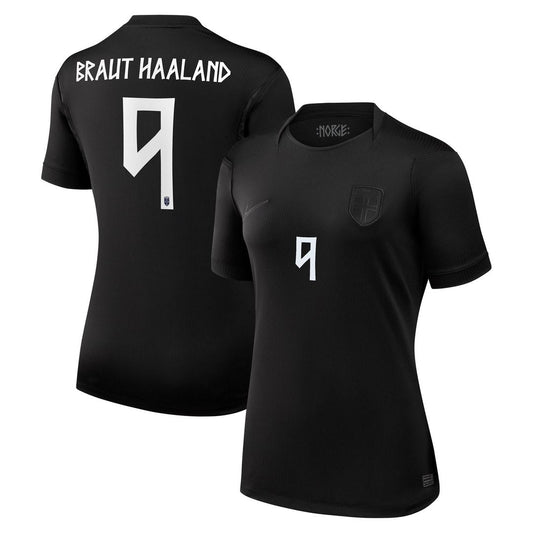 Erling Haaland Norway National Team Nike Women's 2026 Away Stadium Replica Jersey - Black