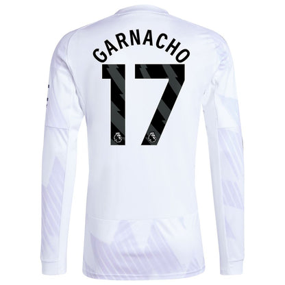 Alejandro Garnacho Manchester United adidas 2025/26 Away Replica Long Sleeve Player Jersey - White