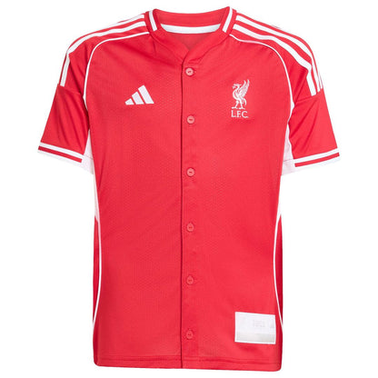 Liverpool adidas Youth Full-Button Baseball Jersey - Red