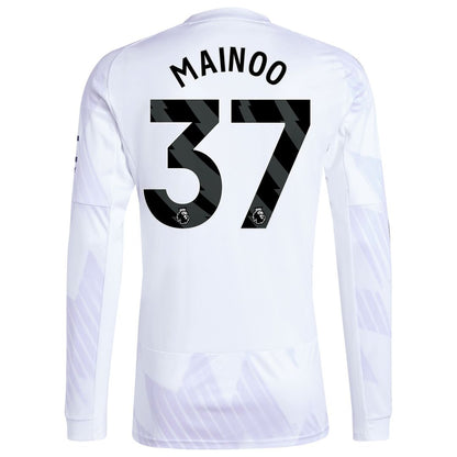 Kobbie Mainoo Manchester United adidas 2025/26 Away Replica Long Sleeve Player Jersey - White