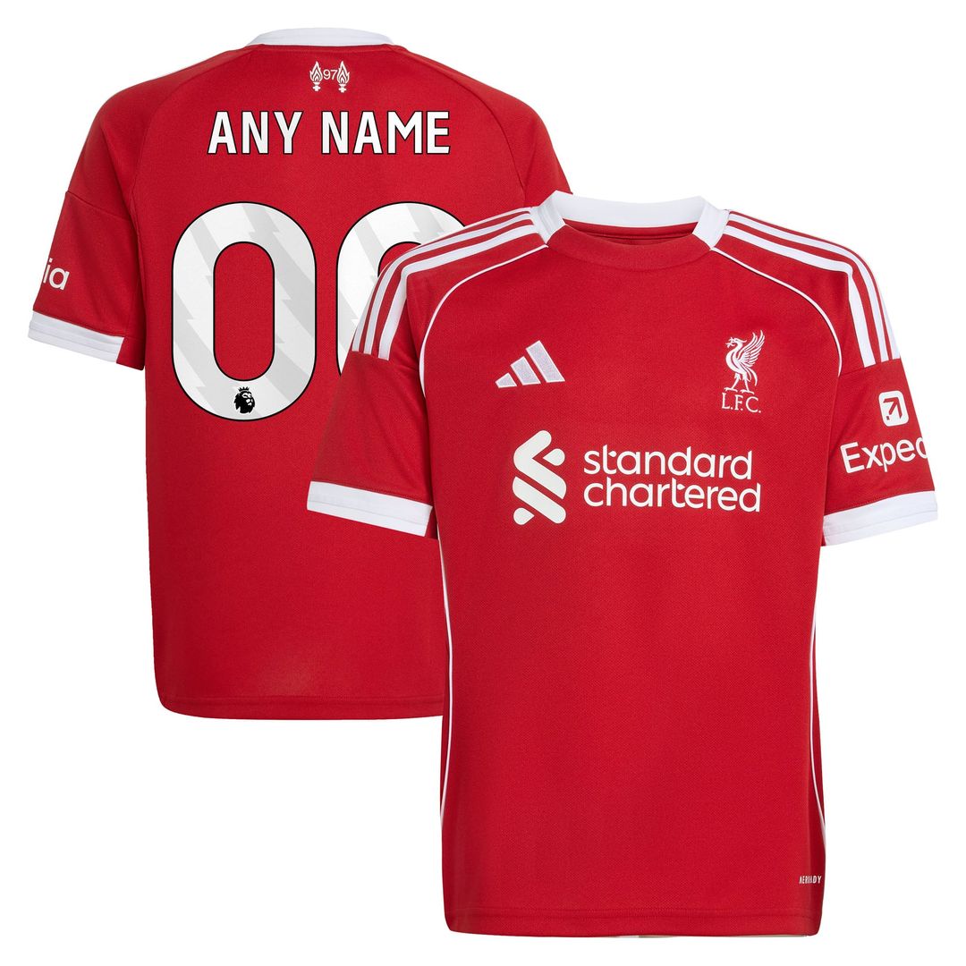 Liverpool adidas Youth 2025/26 Third Replica Custom Jersey - Green