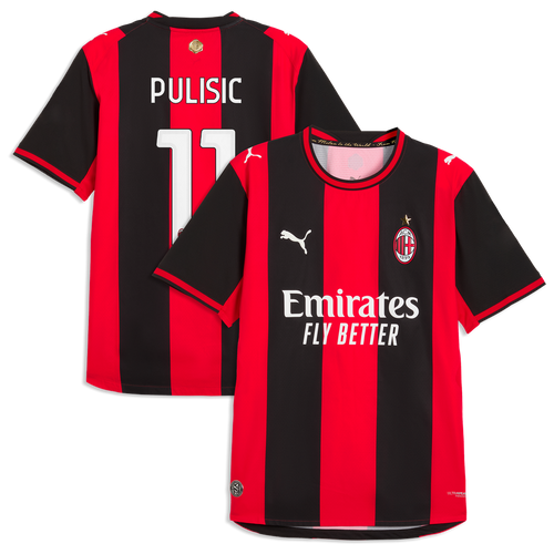 Christian Pulisic AC Milan Puma 2026/27 Home On-Field Authentic Jersey - Black/Red