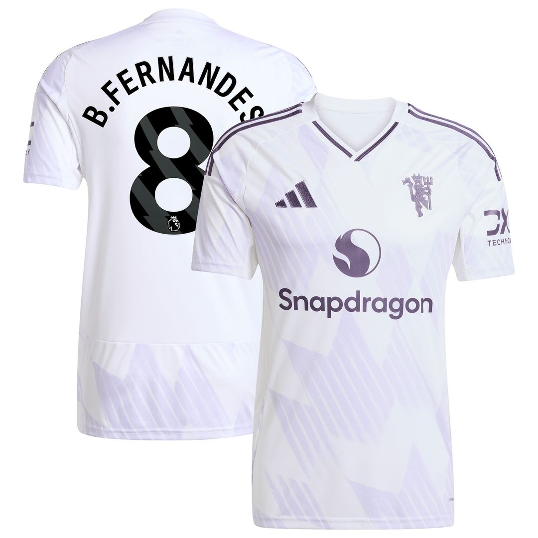 Bruno Fernandes Manchester United adidas 2025/26 Away Replica Player Jersey - White