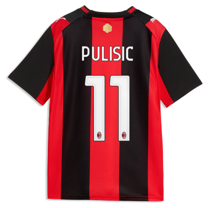 Christian Pulisic AC Milan Puma Youth 2026/27 Home Replica Jersey - Black/Red
