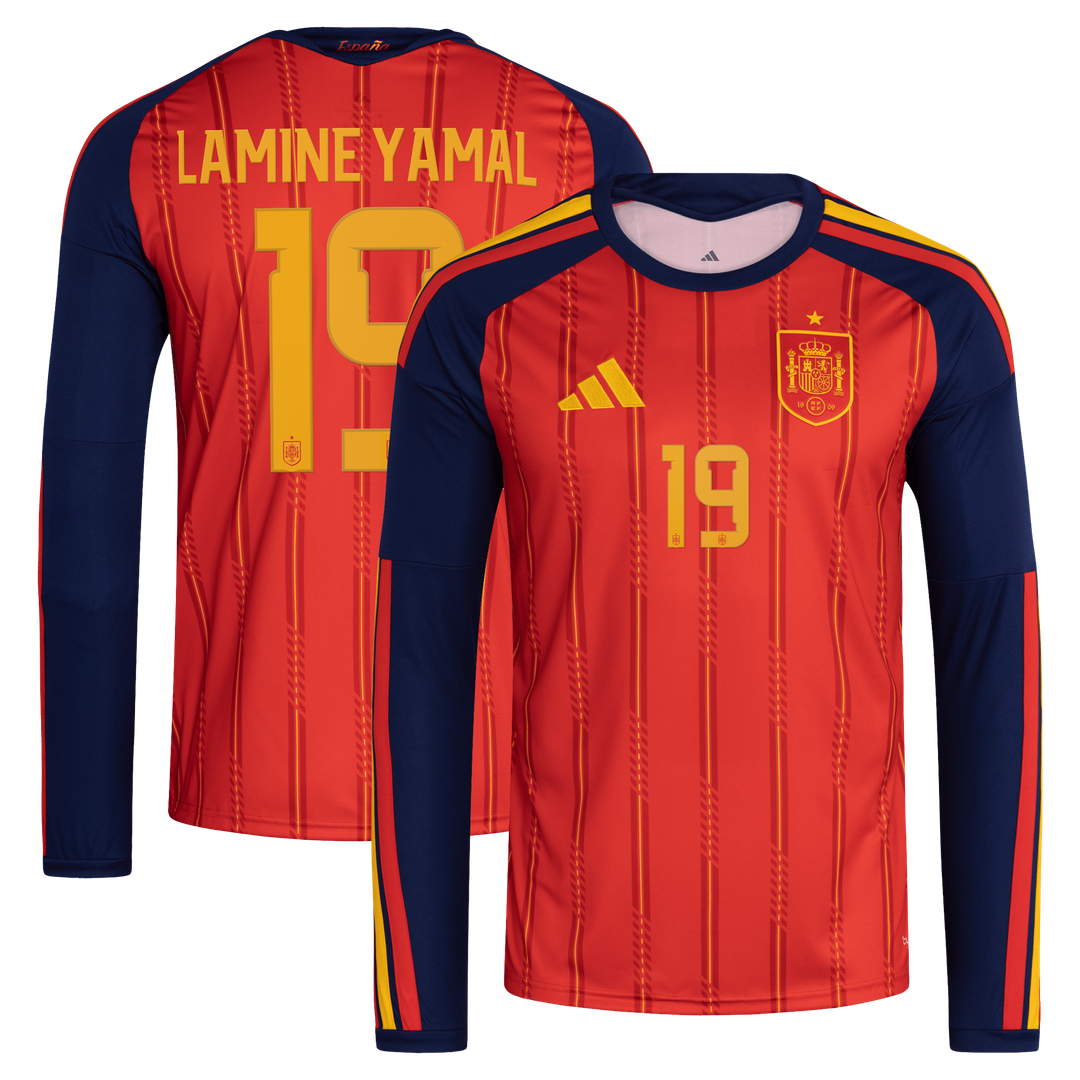 Lamine Yamal Spain National Team adidas 2026 Home Replica Long Sleeve Jersey - Red