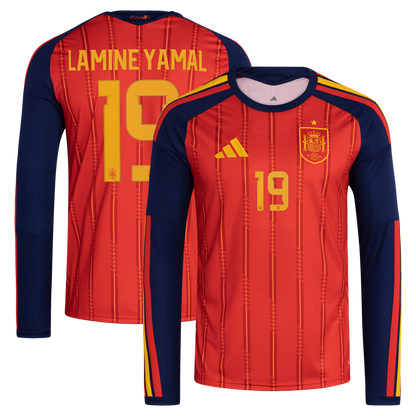 Lamine Yamal Spain National Team adidas 2026 Home Replica Long Sleeve Jersey - Red