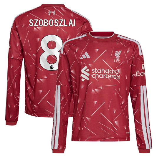 Dominik Szoboszlai Liverpool adidas Youth 2026/27 Home Replica Long Sleeve Jersey - Red