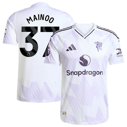Kobbie Mainoo Manchester United adidas 2025/26 Away Authentic Player Jersey - White