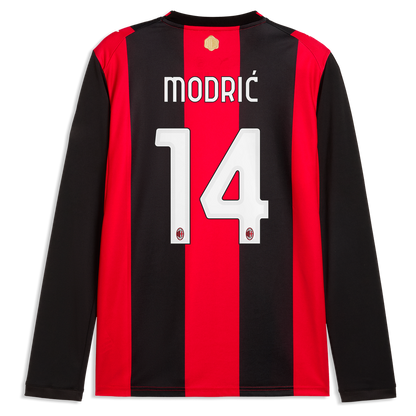 Luka Modrić AC Milan Puma 2026/27 Home Replica Long Sleeve Jersey - Black/Red