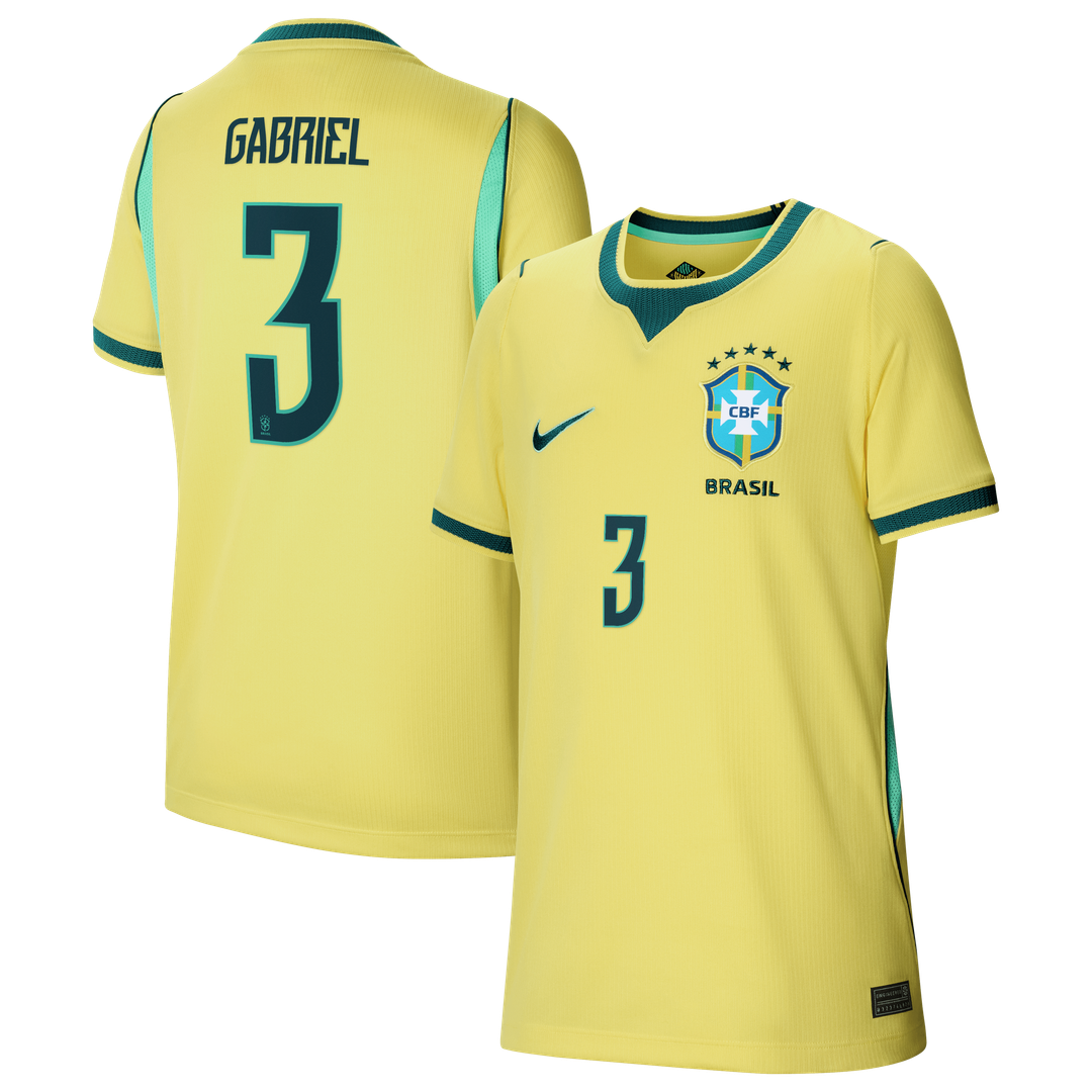 Gabriel Magalhães Brazil National Team Nike Youth 2026 Home Stadium Replica Jersey - Yellow