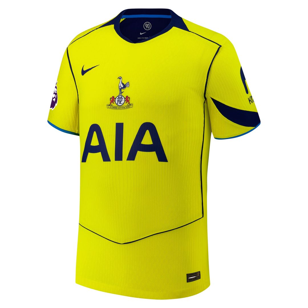 Tottenham Hotspur Nike 2025/26 Third Authentic Custom Jersey - Yellow