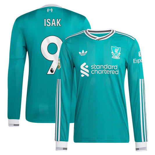 Alexander Isak Liverpool adidas 2025/26 Third Authentic Long Sleeve Player Jersey - Green