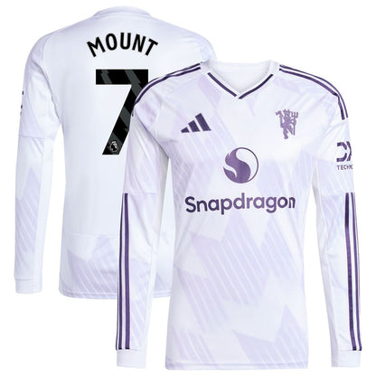 Mason Mount Manchester United adidas 2025/26 Away Replica Long Sleeve Player Jersey - White