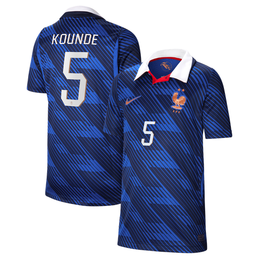 Jules Koundé France National Team Nike Youth 2026 Home Stadium Replica Jersey - Blue