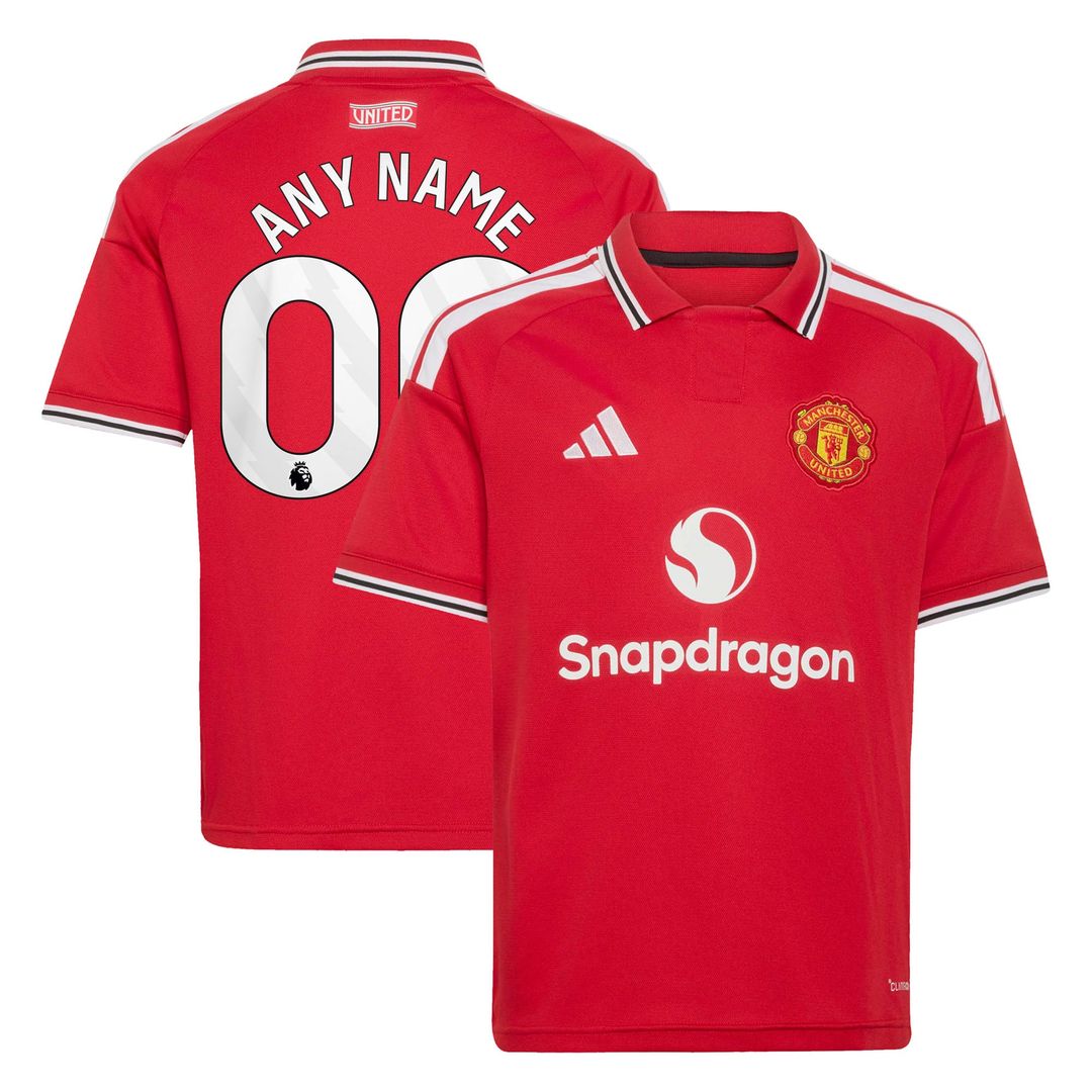 Manchester United adidas Youth 2026/27 Home Replica Custom Jersey - Red
