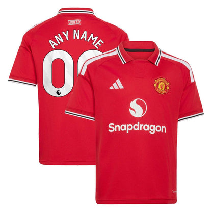 Manchester United adidas Youth 2026/27 Home Replica Custom Jersey - Red